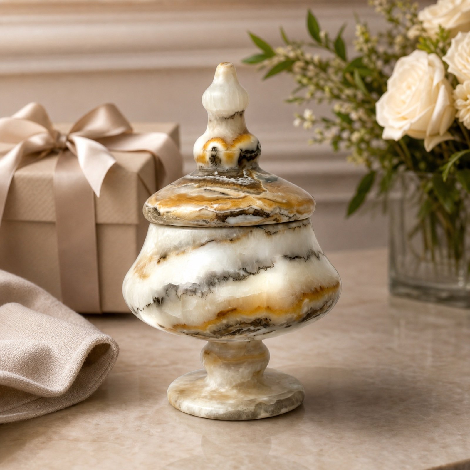Lidded Pedestal Jar product view 5