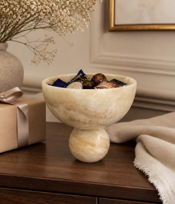 Pedestal Bowl With Stones product view 5