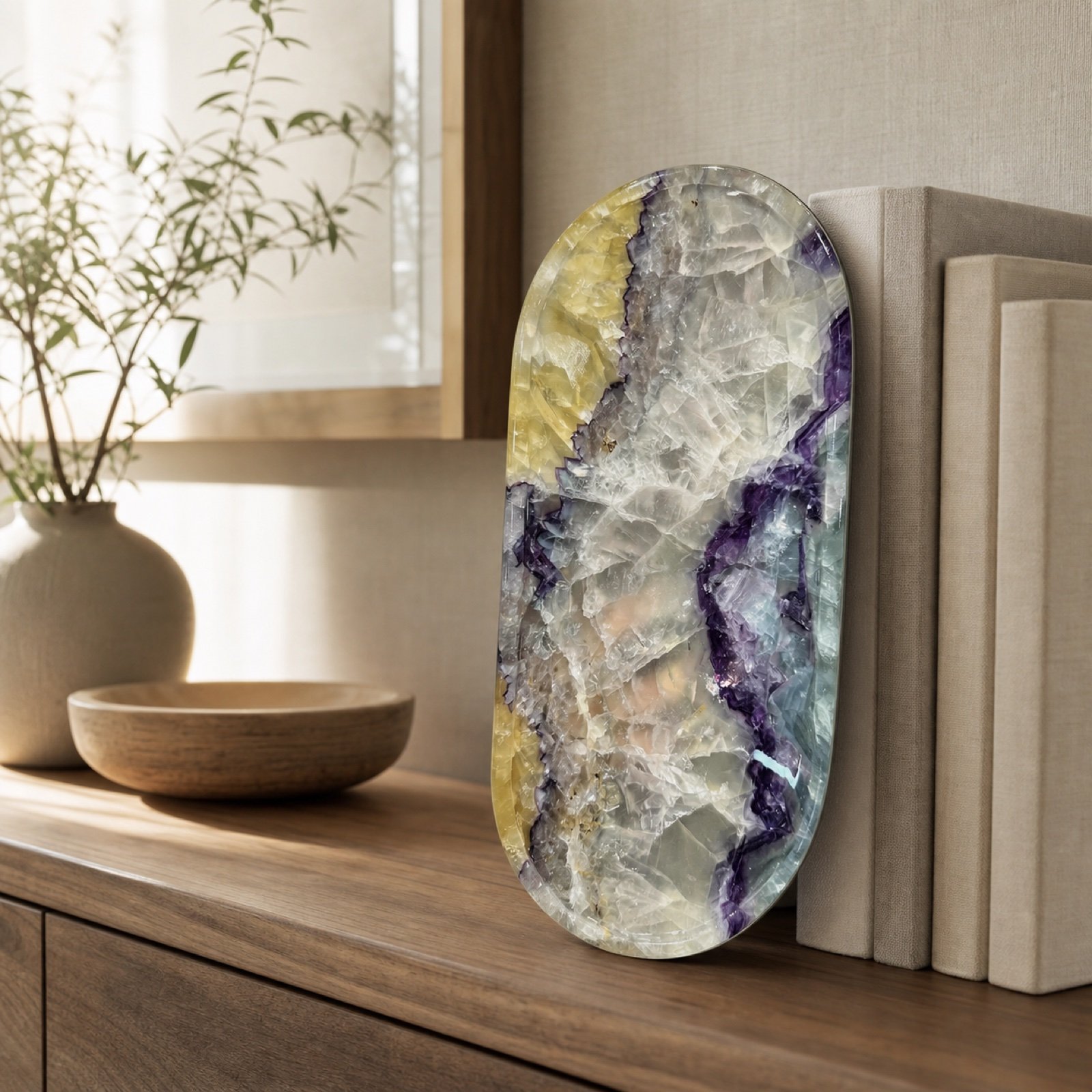 Purple Yellow Oval Plaque product view 5