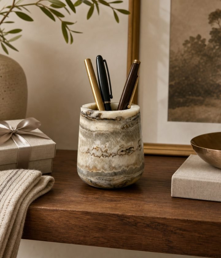 Stone Pen Cup With Pens product view 5