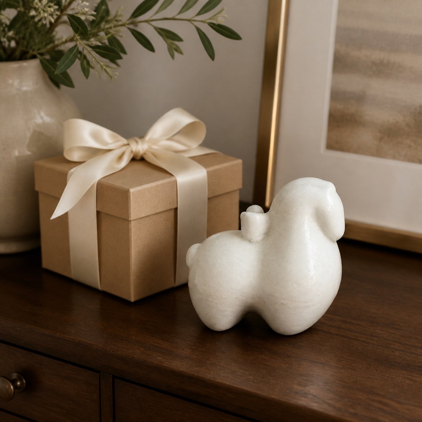 White Abstract Elephant Object product view 5