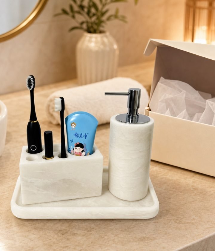 White Bathroom Accessory Set product view 5