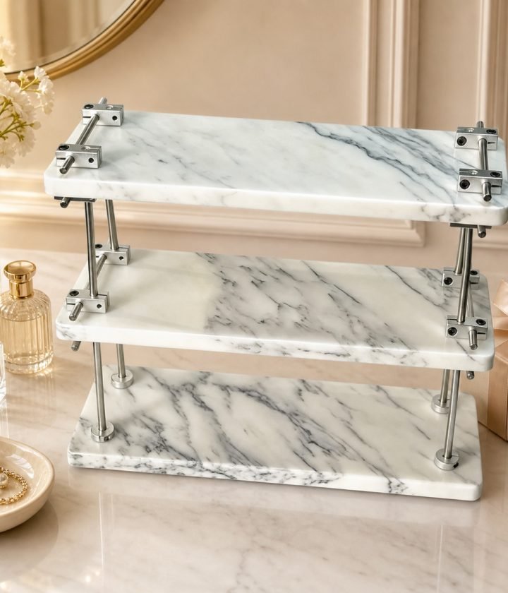 White Three Tier Shelf product view 5
