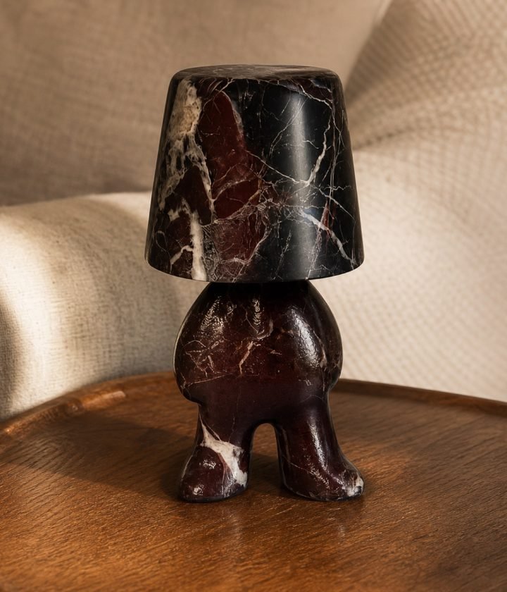 Dark Stone Table Lamp Standing product view 6
