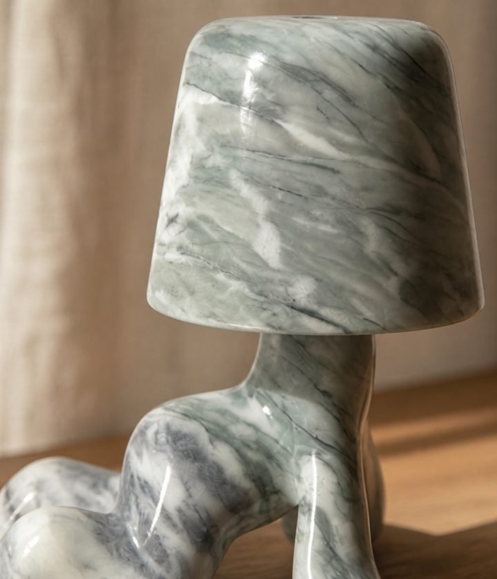 Green Stone Table Lamp Standing product view 6