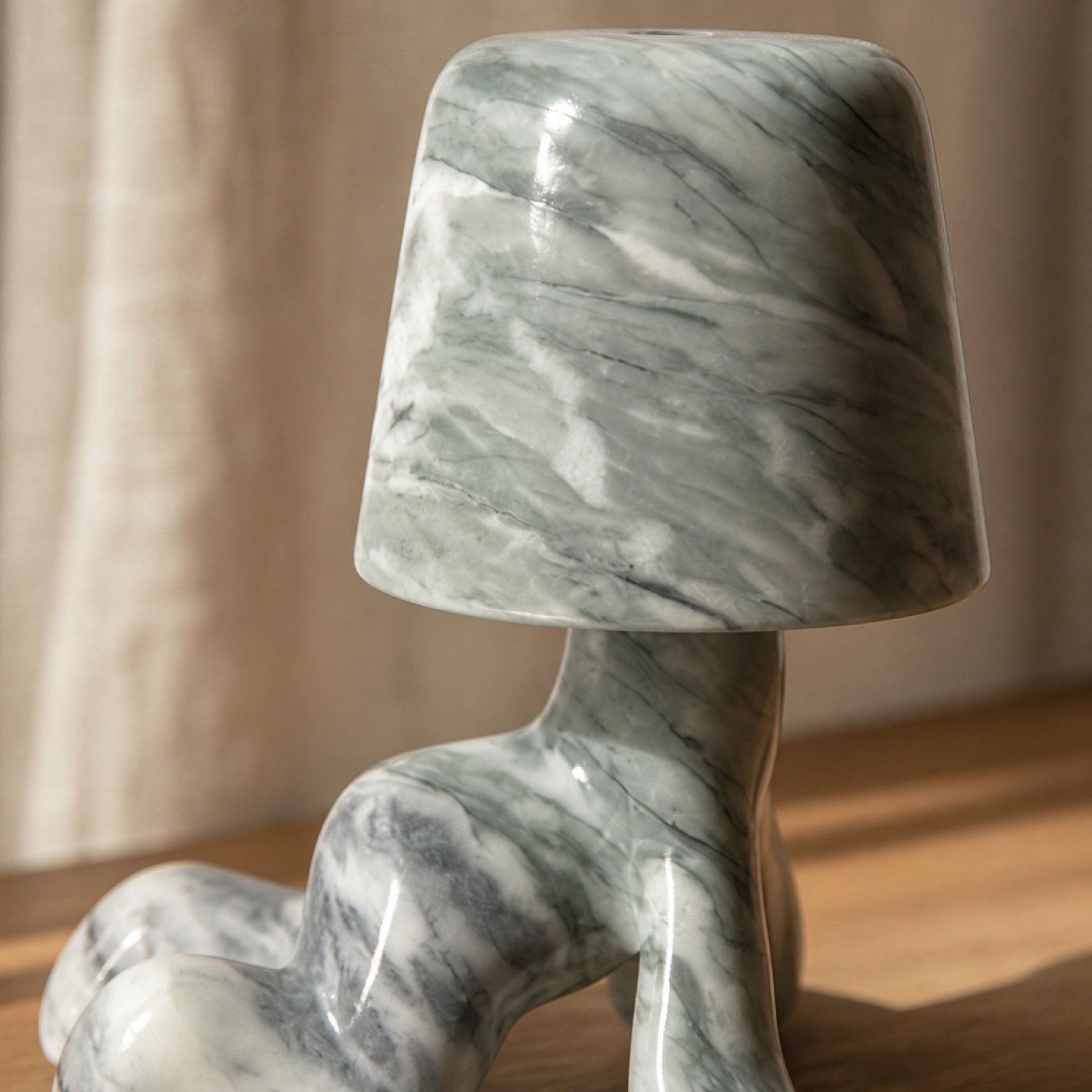 Green Stone Table Lamp Standing product view 6