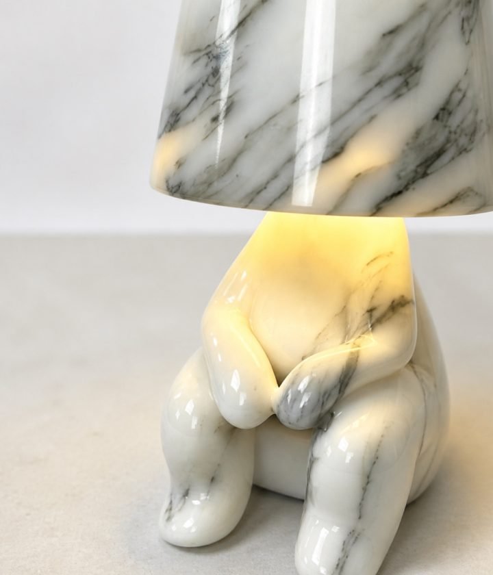 White Marble Seated Figure Table Lamp product view 6