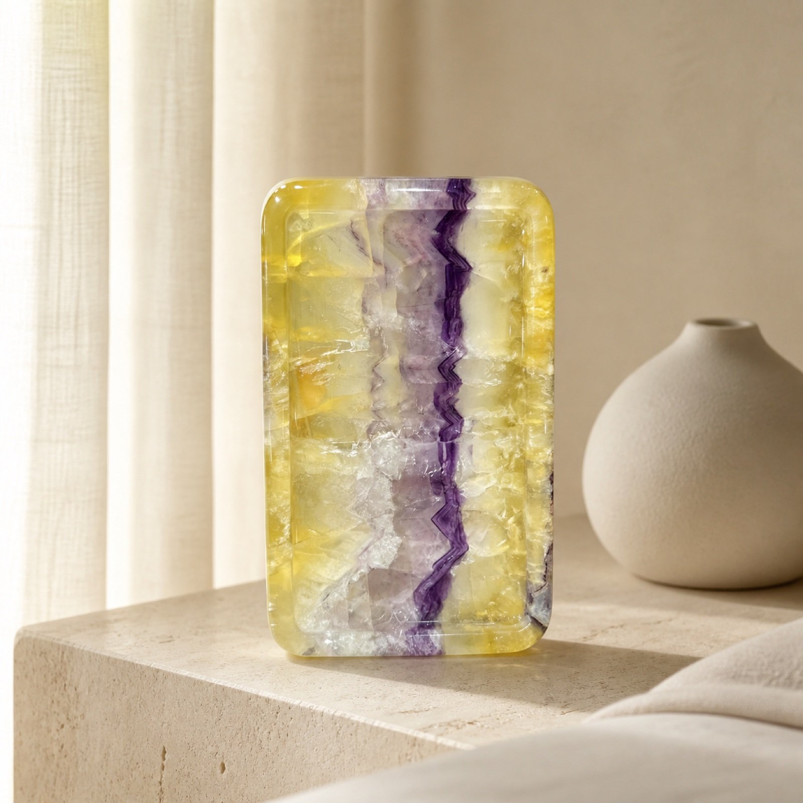 Purple Yellow Rectangular Plaque product view 6