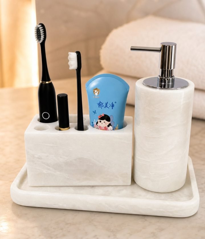 White Bathroom Accessory Set product view 6
